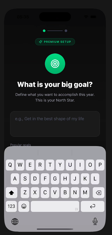 Set a yearly goal in Dots